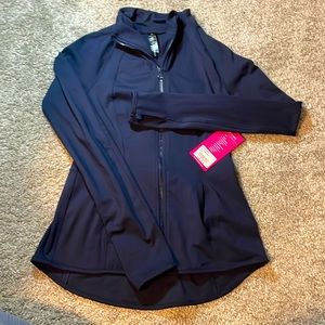 NWT Yogalicious long sleeve Dark Navy Zip athletic Jacket